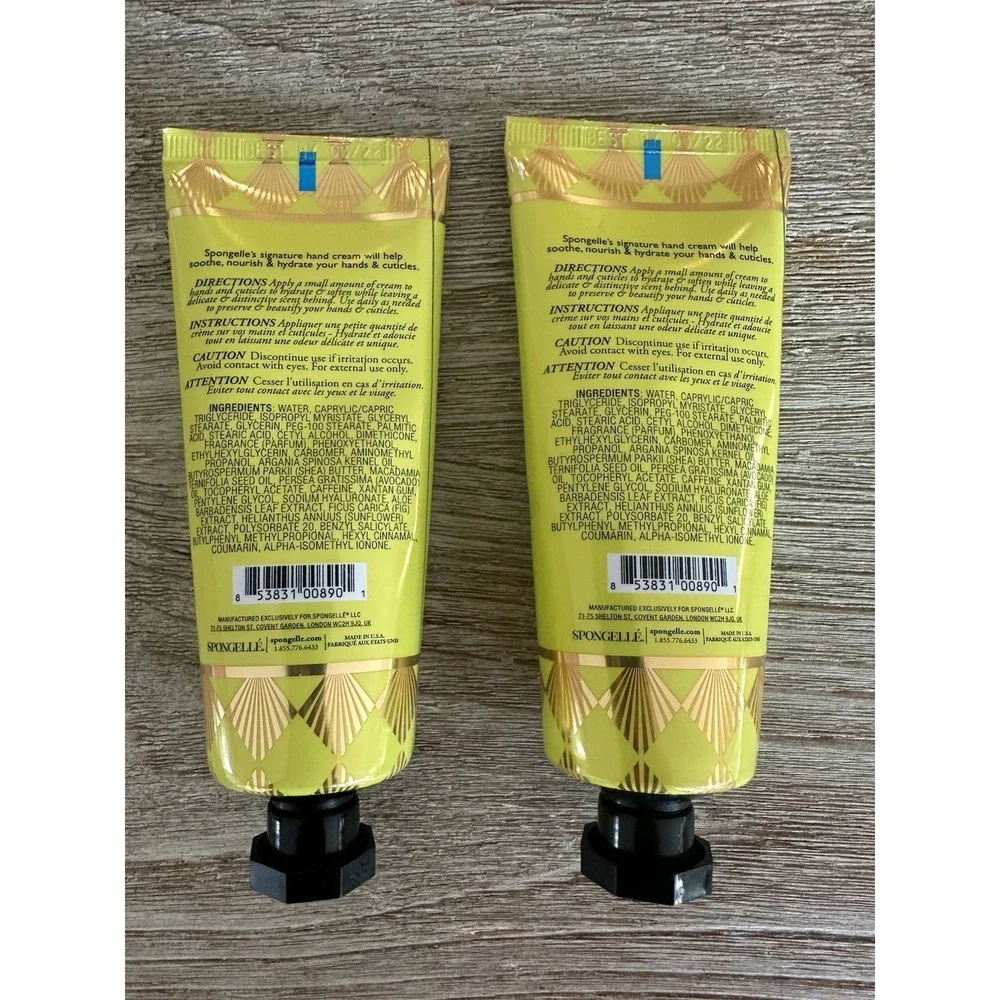 Set of Two Spongelle' Coconut Verbana Hand Cream 2 Oz. Sealed NEW!